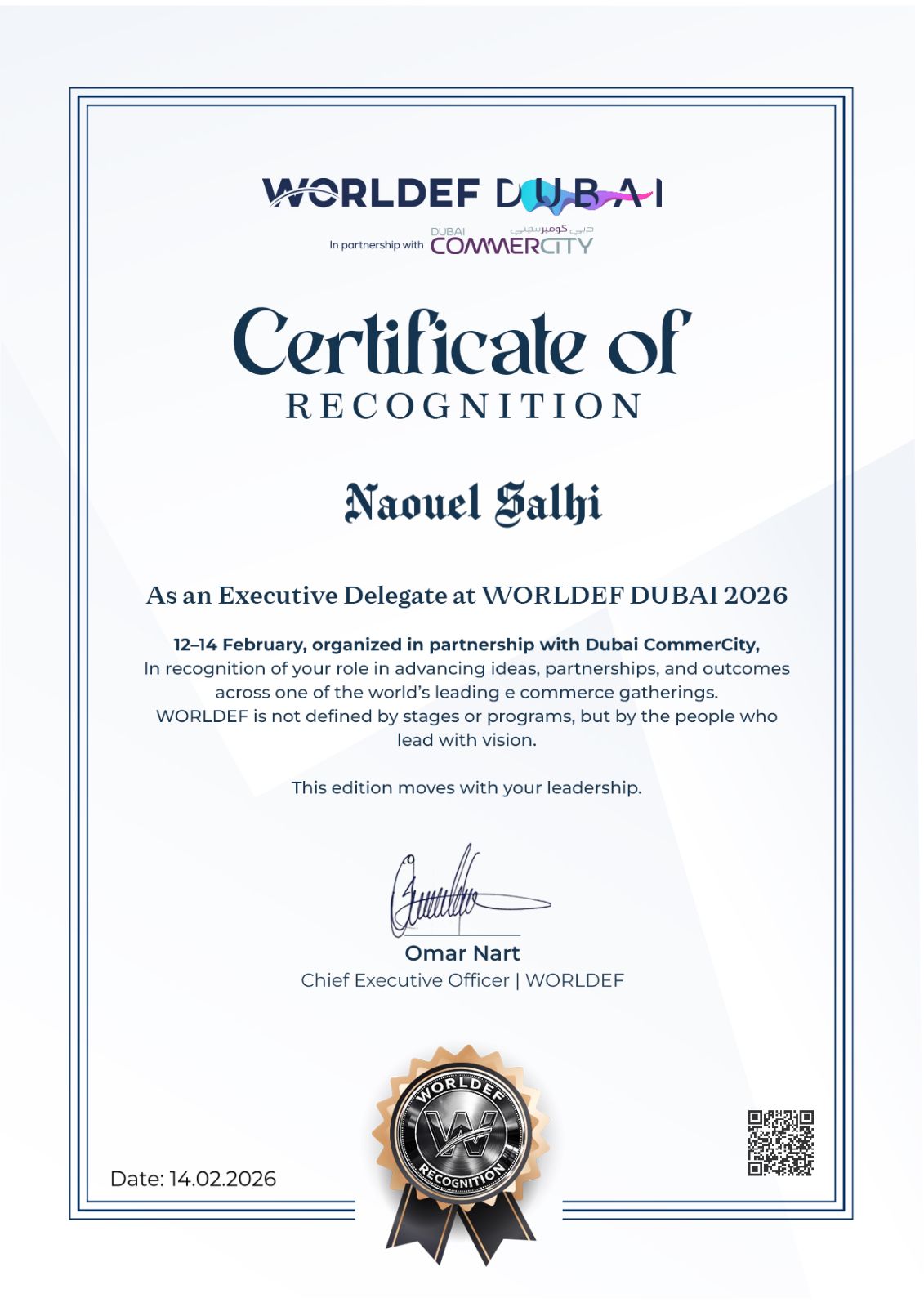 Invited guest - WORDEF Dubai 2026